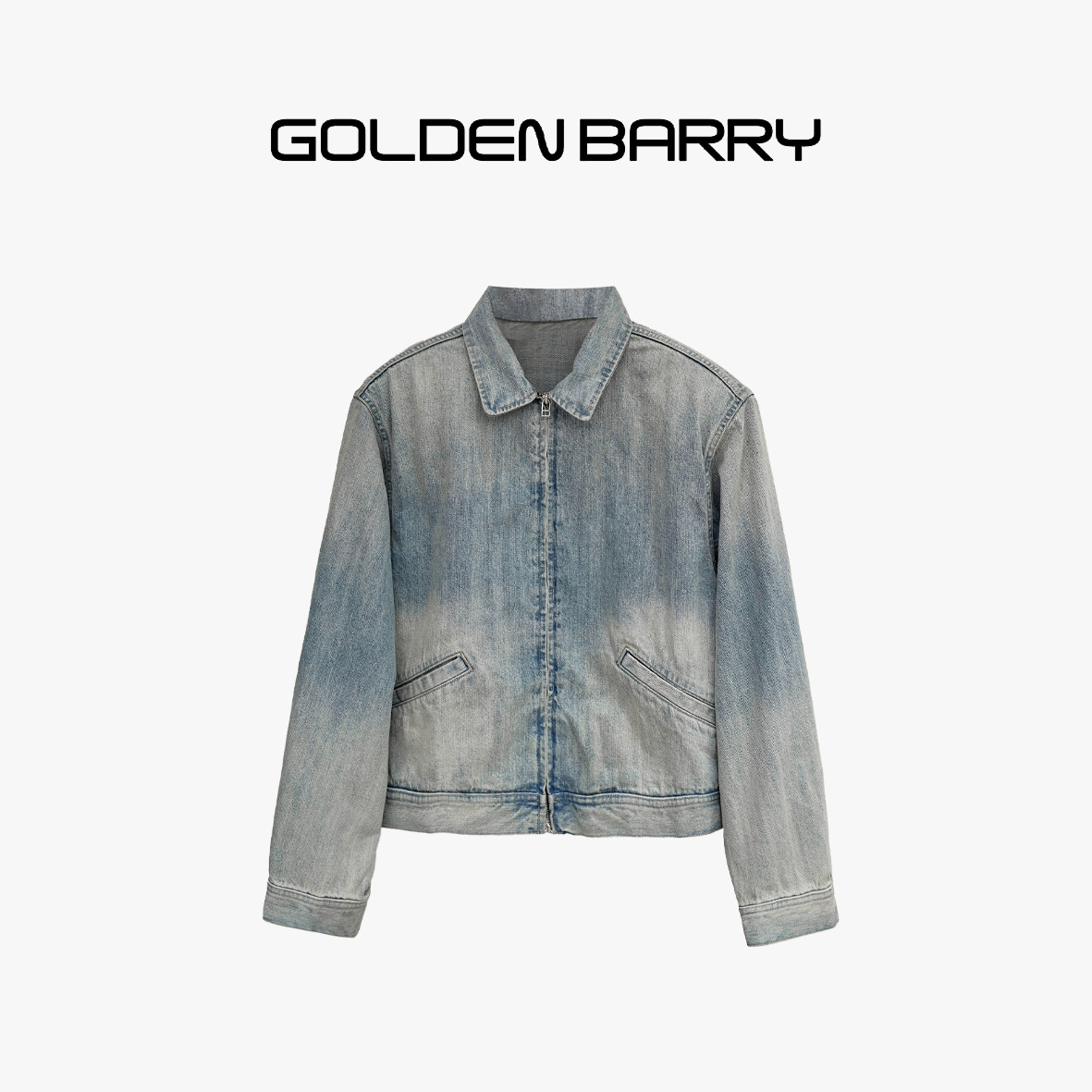 GOLDENBARRY|120101男女天蓝复古牛仔夹克