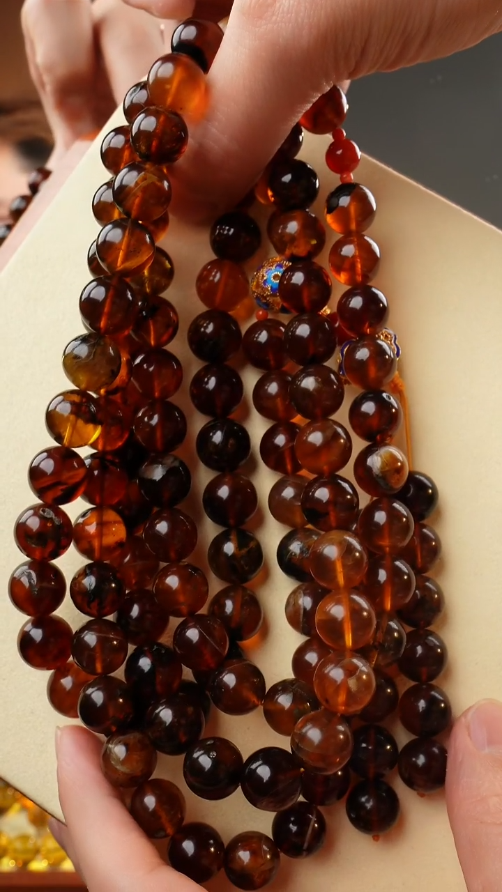 【闪购商品】琥珀颈饰未镶嵌12+星际蓝108素珠