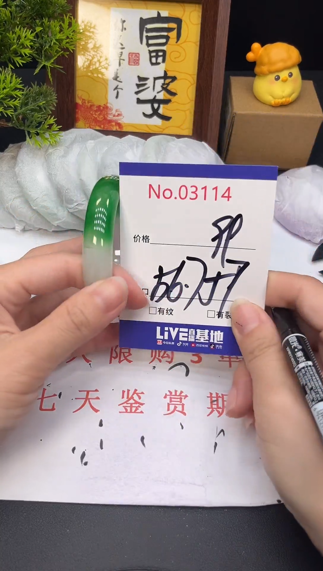 未镶嵌手镯翡翠3114