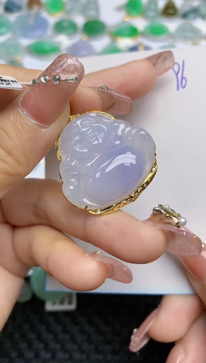 【闪购商品】翡翠颈饰18K金镶嵌天然A货翡翠 96