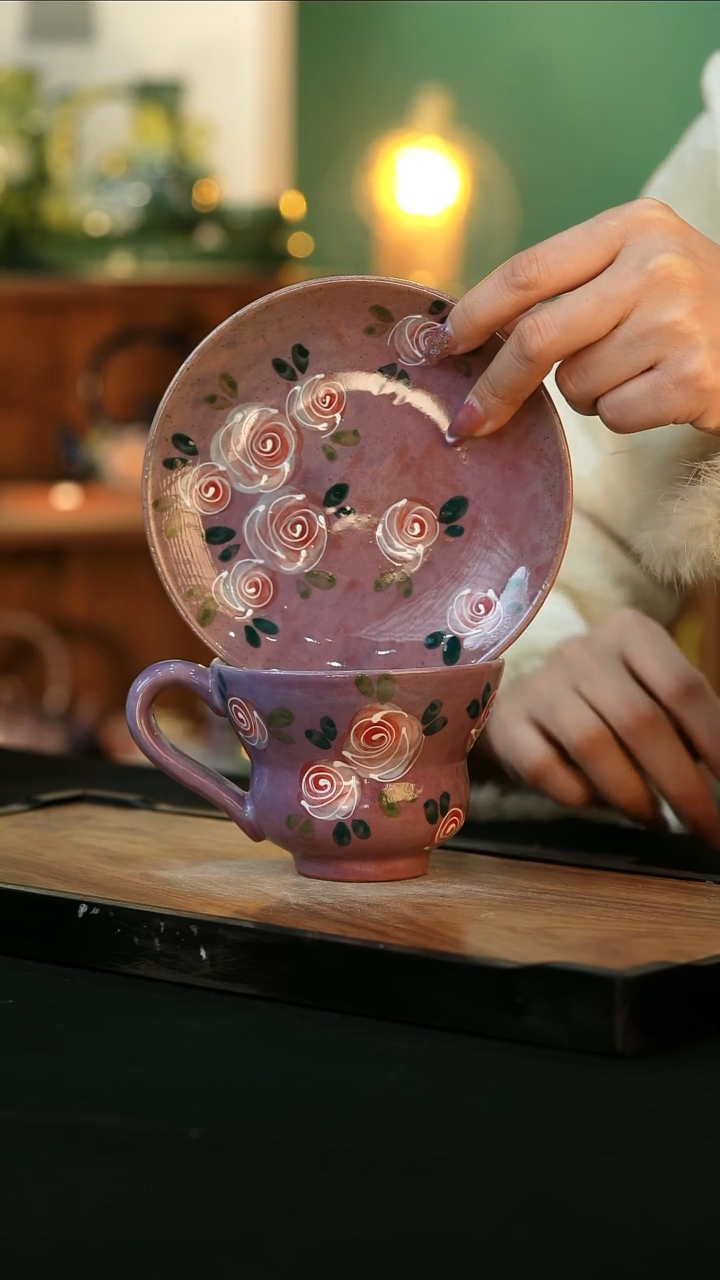 【闪购商品】杯手绘心瓷陶瓷浮力