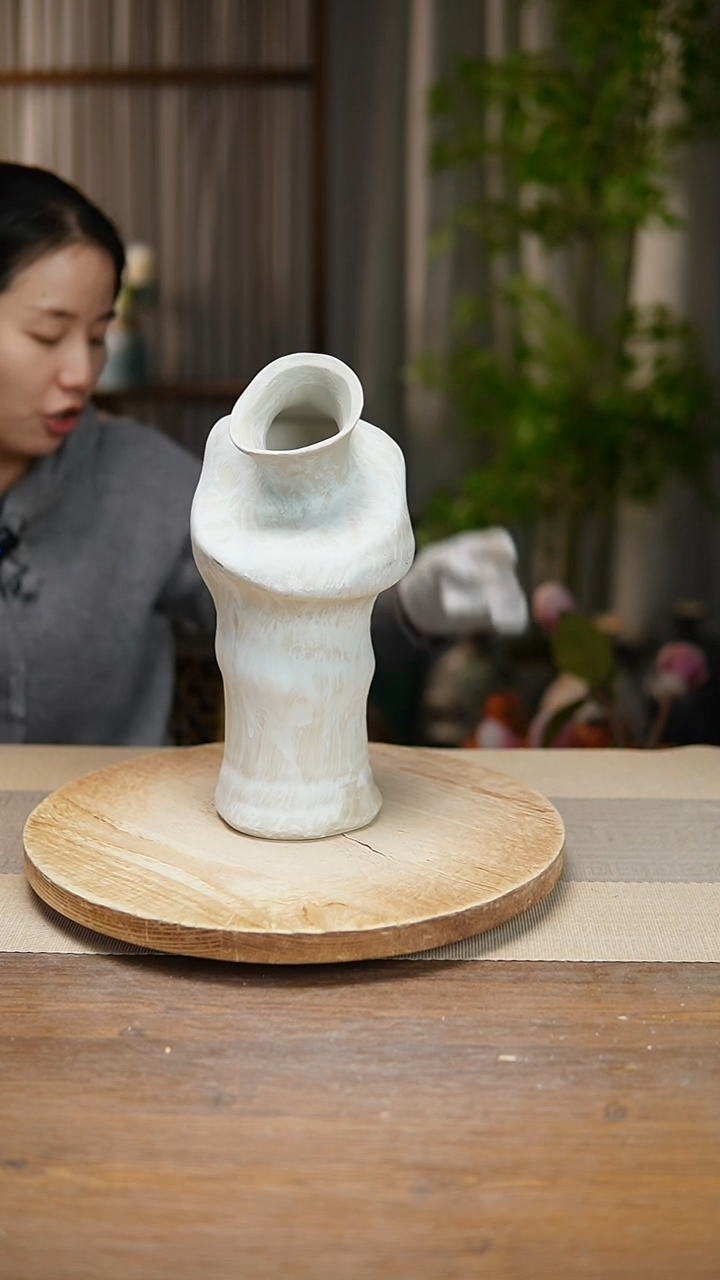 【闪购商品】陶瓷花器陶瓷花瓶手捏瓶001瑕疵