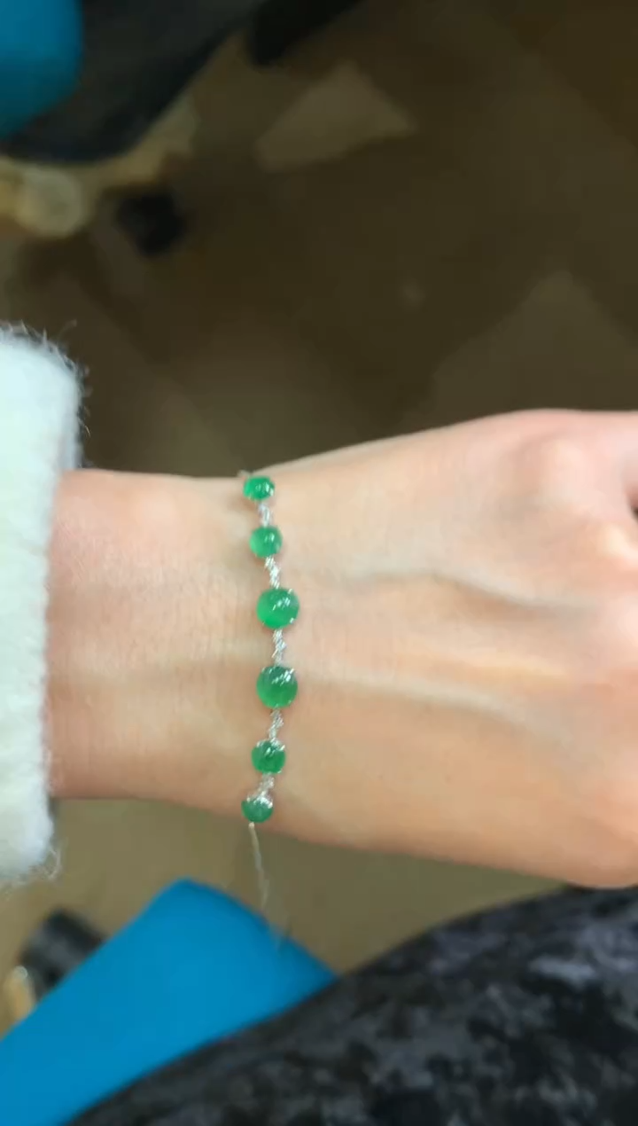 18K金镶嵌手链翡翠翡翠