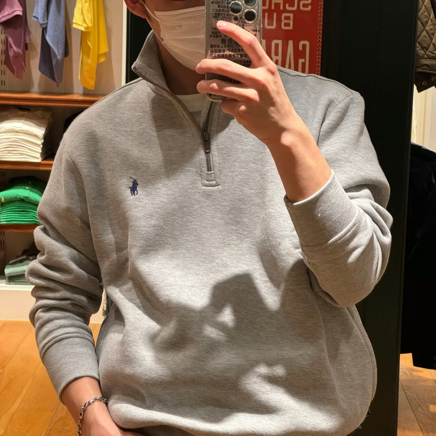 （翡翠专属）加绒！小马刺绣纯棉半拉链卫衣（男女同款）