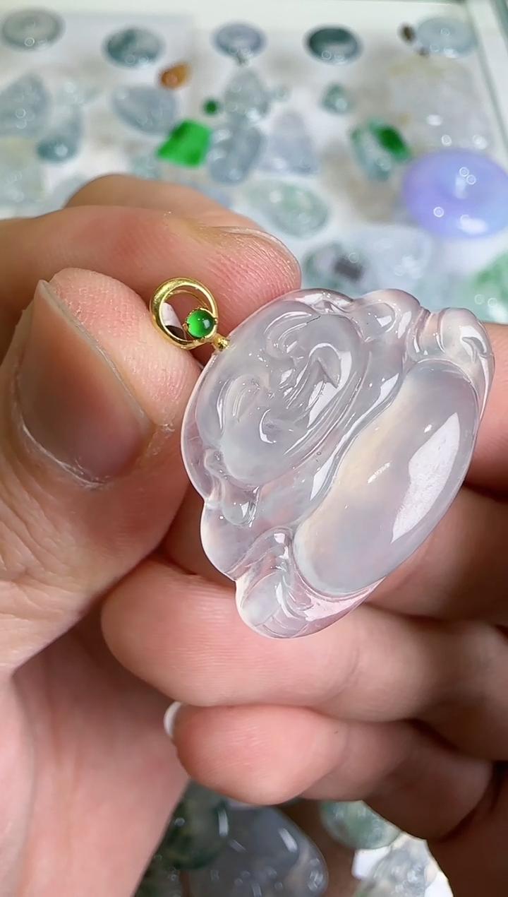 【闪购商品】翡翠吊坠(不含链)18K金镶嵌     