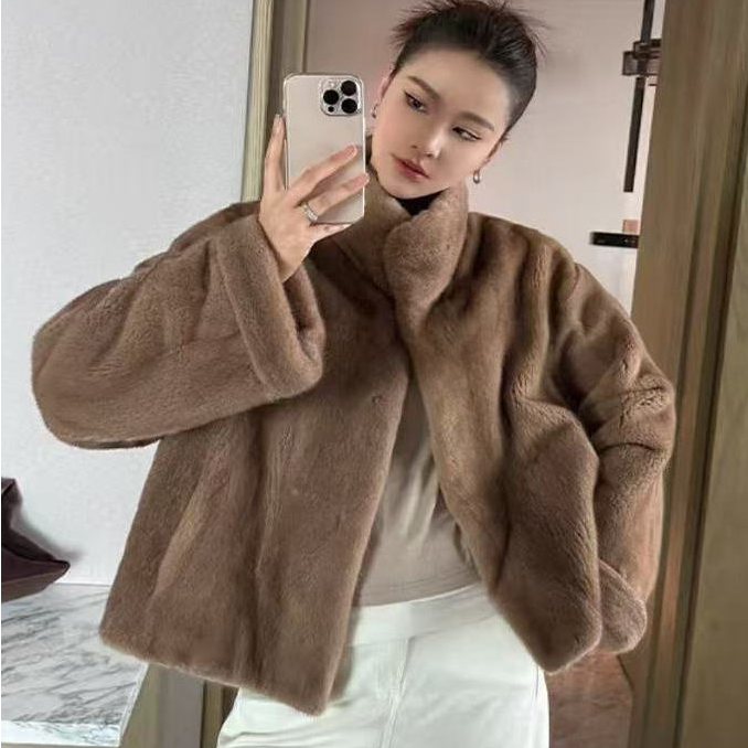 2025年新款整貂貂皮大衣女进口紫标天鹅绒水貂皮草外套