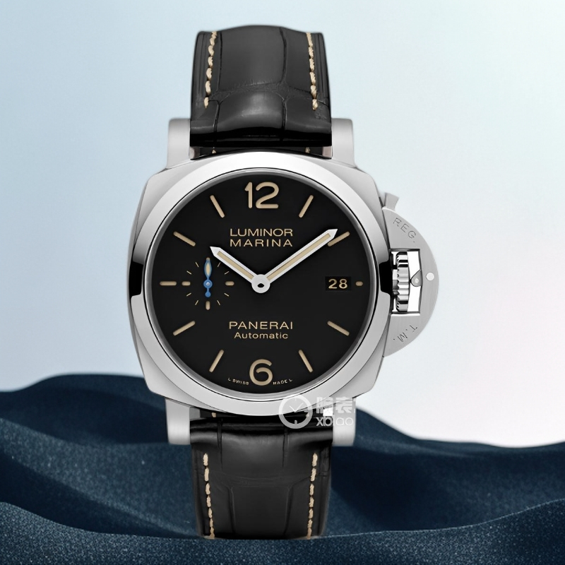 99新 Panerai/沛纳海 庐米诺系列男士/01392/蓝秒针三文鱼/全套