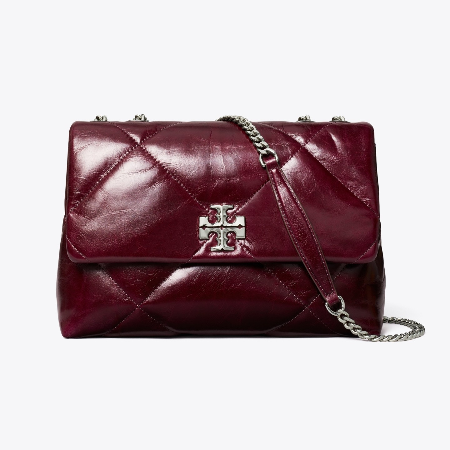 TORY BURCH/汤丽柏琦大号KIRA云朵菱格纹翻盖单肩斜挎包 154704