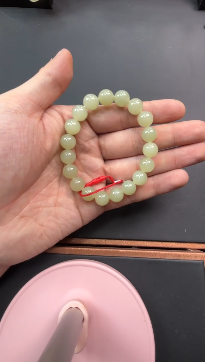 【闪购商品】和田玉手串未镶嵌且末微色差近矿卡10