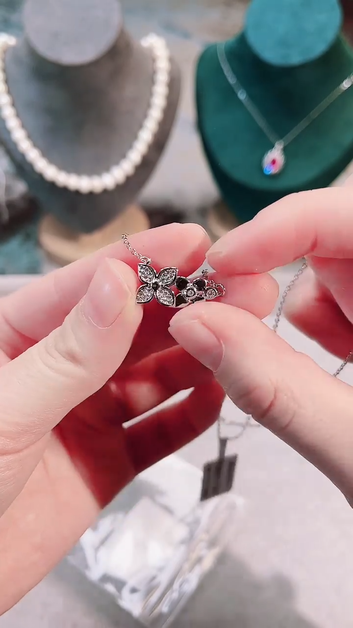 足银锆石纯铜无热麦日回首饰