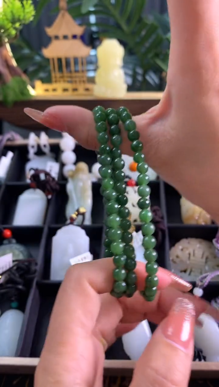 【闪购商品】和田玉颈饰未镶嵌博古玉石新疆和田玉-碧玉珠链