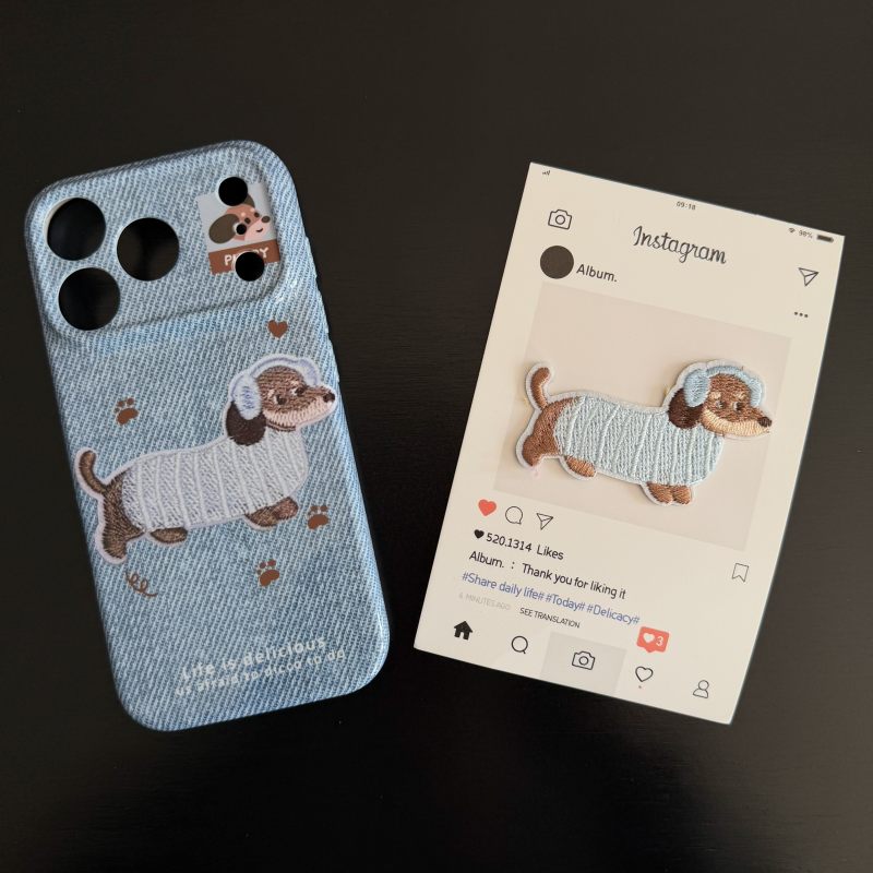 牛仔腊肠狗菲林软壳适用苹果17promax手机壳16华为vivo小米15oppo