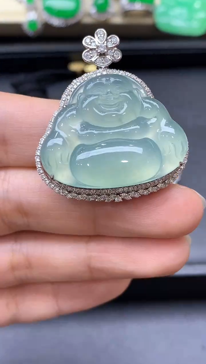 颈饰18K金镶嵌翡翠721-中国好珍宝