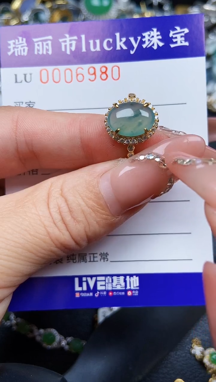 翡翠银S925镶嵌颈饰6980
