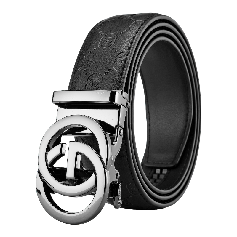男士轻奢牛皮自动扣皮带时尚个性字母潮西装腰带男款时尚