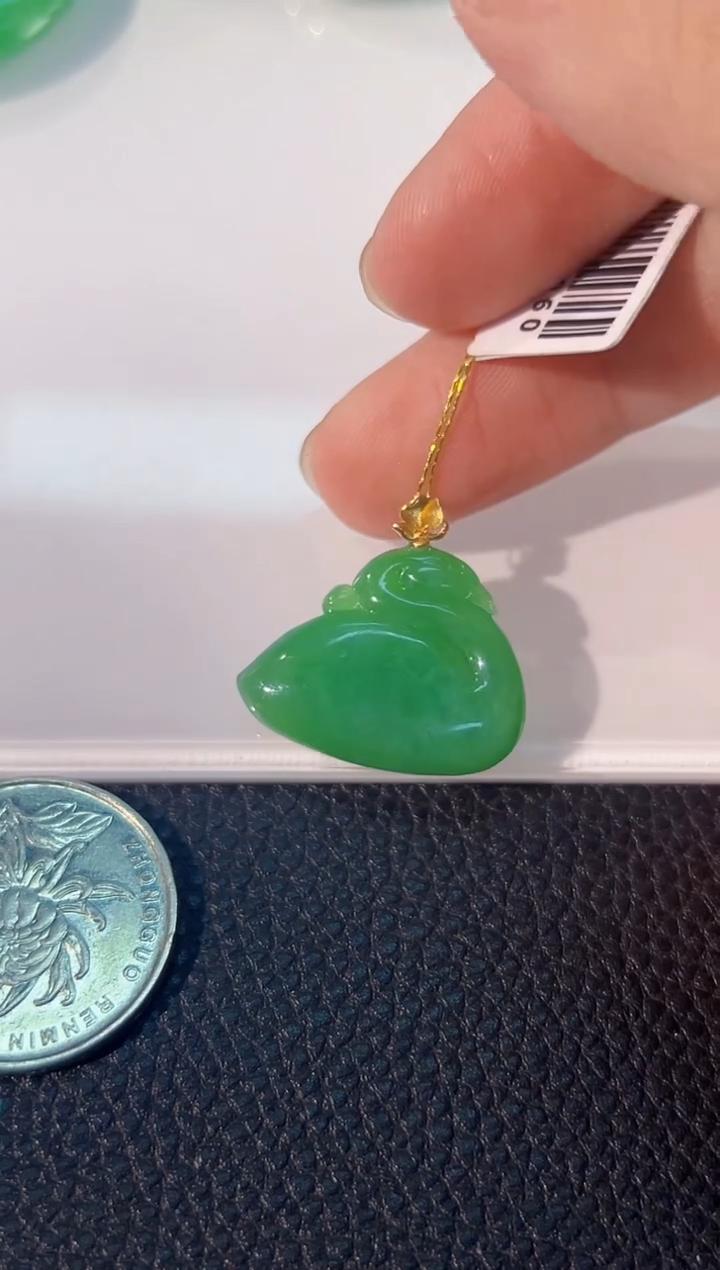 颈饰18K金镶嵌翡翠 缅料A货/支持复检/一件