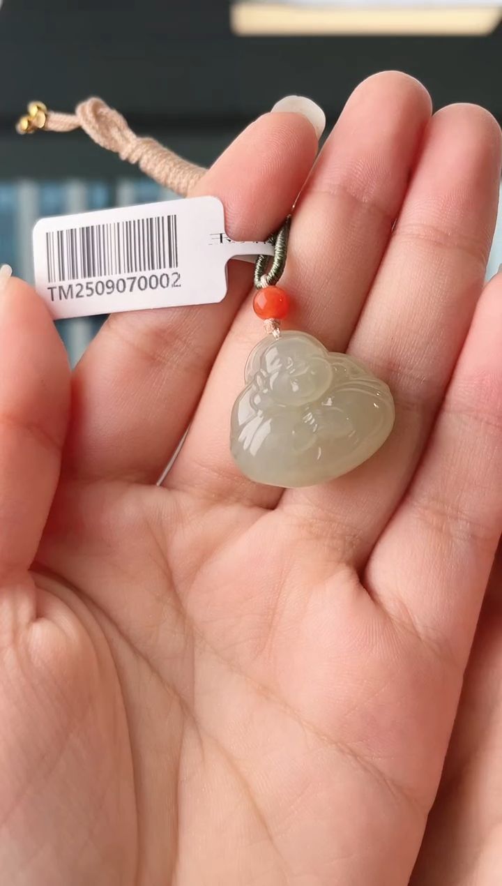颈饰未镶嵌和田玉抱抱佛 xp 多样性发其一