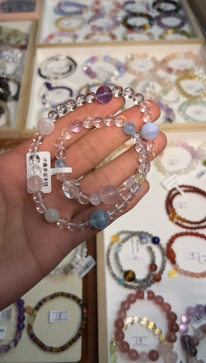 【闪购商品】水晶手链未镶嵌白水晶多宝