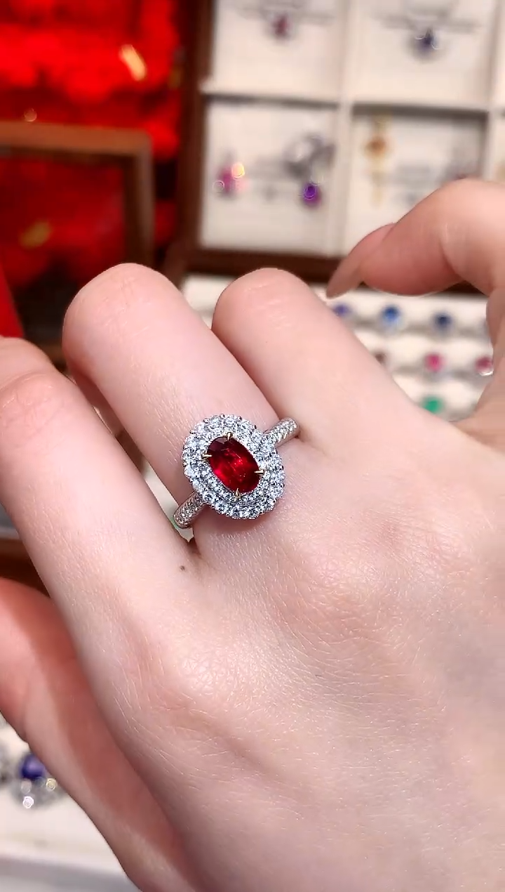 【闪购商品】红宝石戒指18K金镶嵌1.02ct/天然宝石/七天无理由