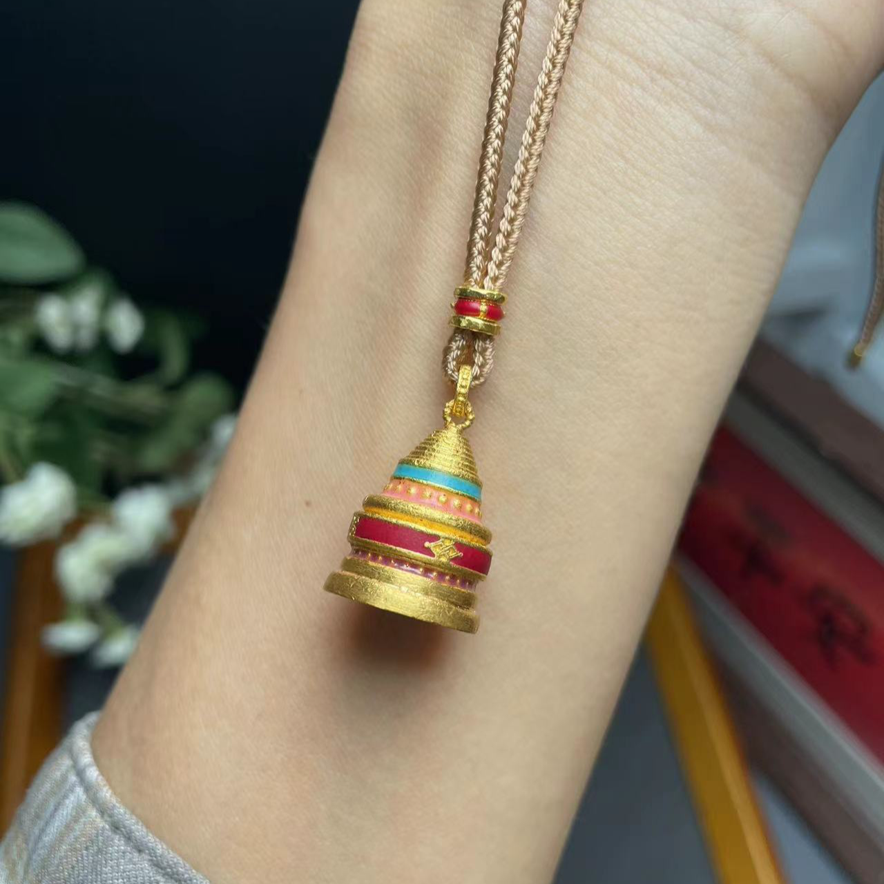 禾乐细工足金许愿塔吊坠  G0