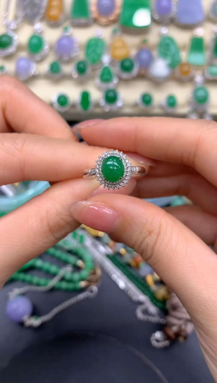 【闪购商品】翡翠戒指18K金镶嵌404-中国好珍宝