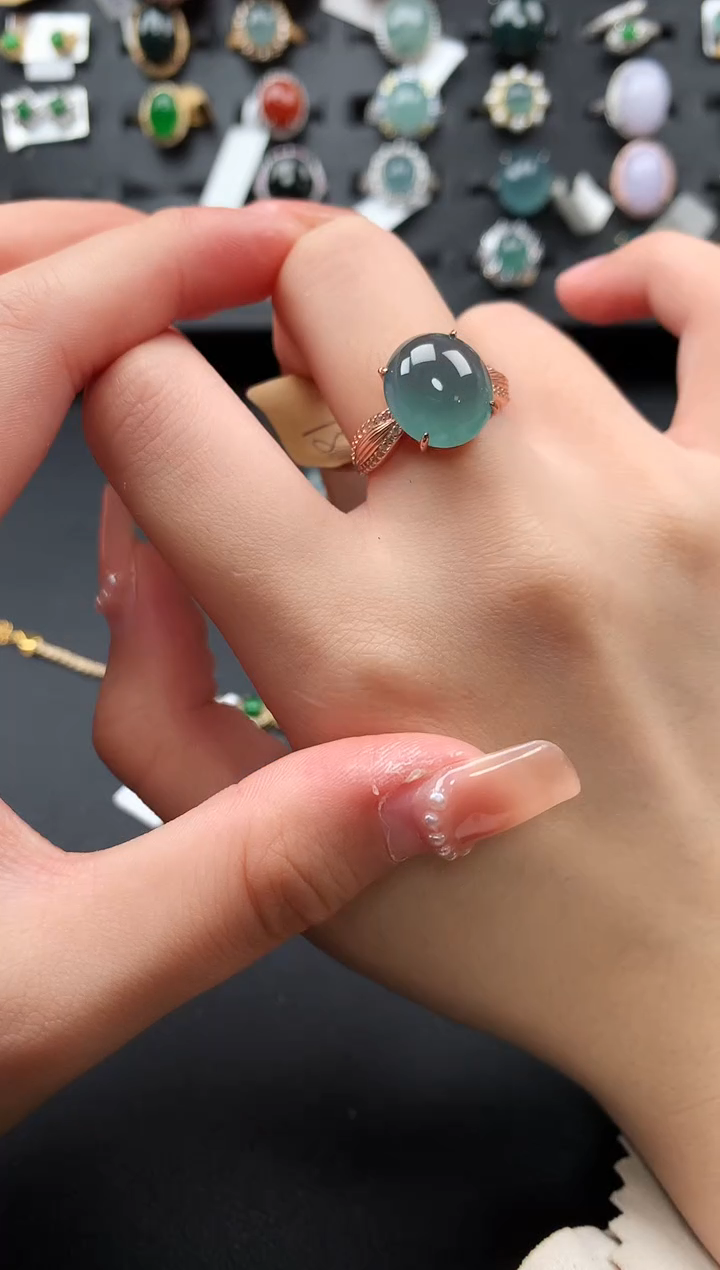 【闪购商品】翡翠戒指银S925镶嵌52141