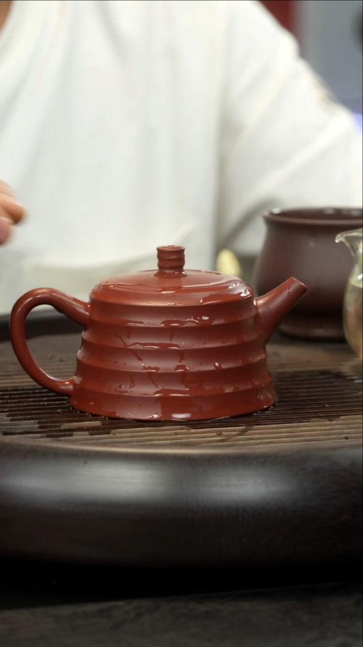 茶壶紫砂朱泥 步步高 更上一层楼