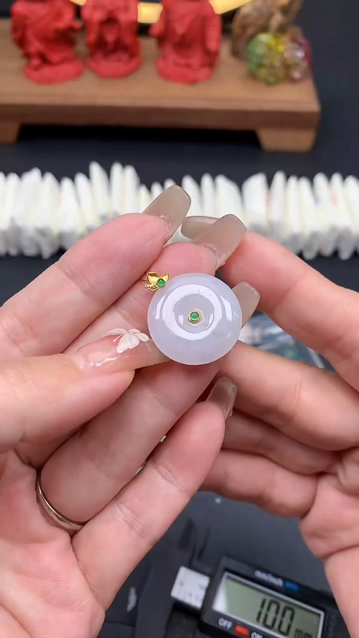 【闪购商品】翡翠吊坠(不含链)18K金镶嵌MS150165