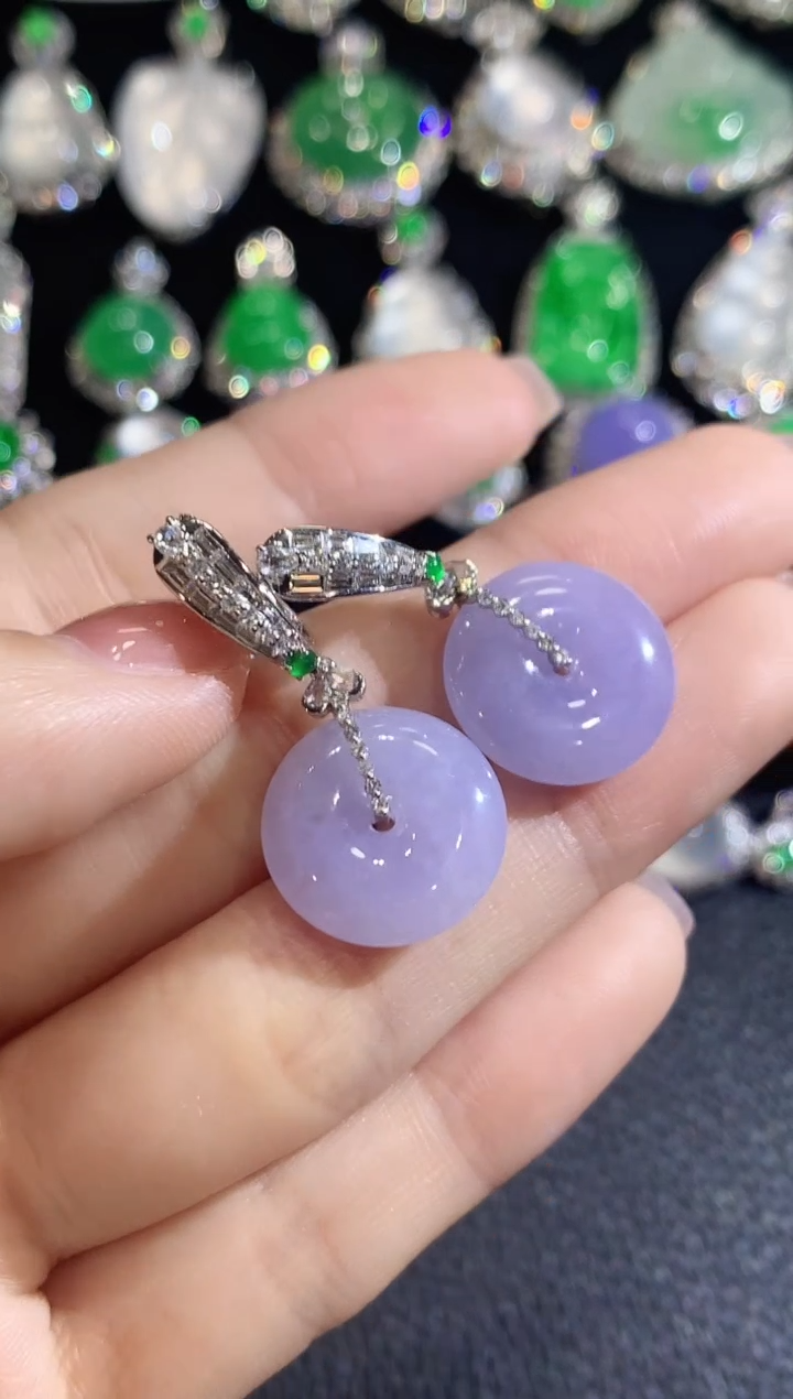 18K金镶嵌翡翠耳饰C30翡翠