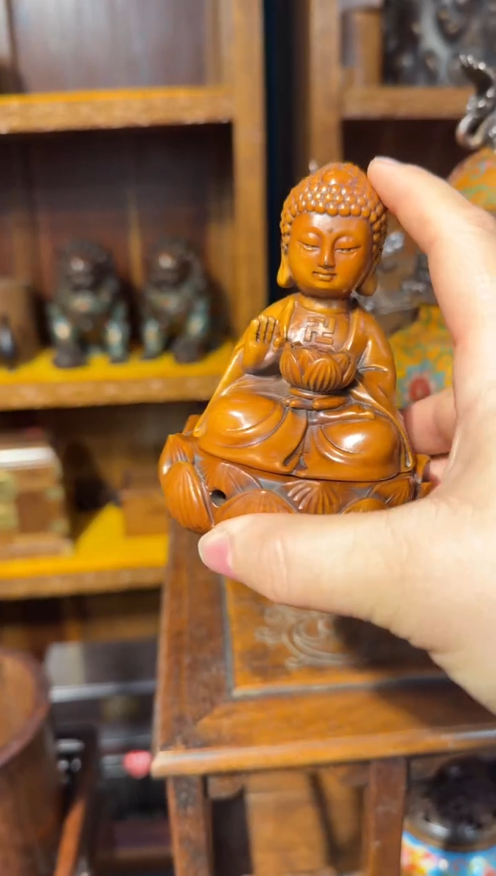 木黄杨木沙弥香炉398.8888