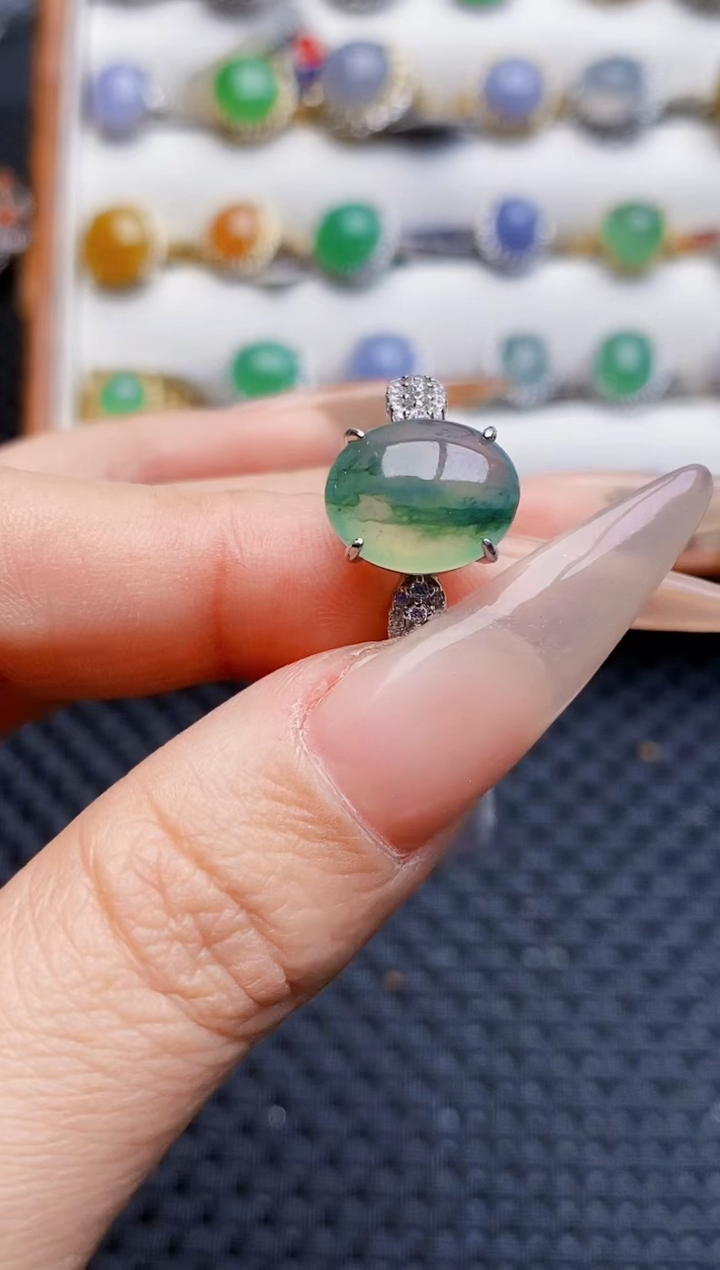 银S925镶嵌戒指翡翠2135