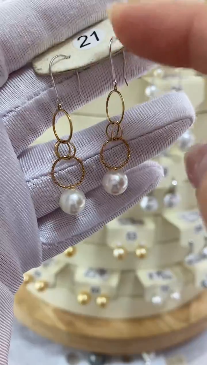 18K金镶嵌耳饰海水珍珠1