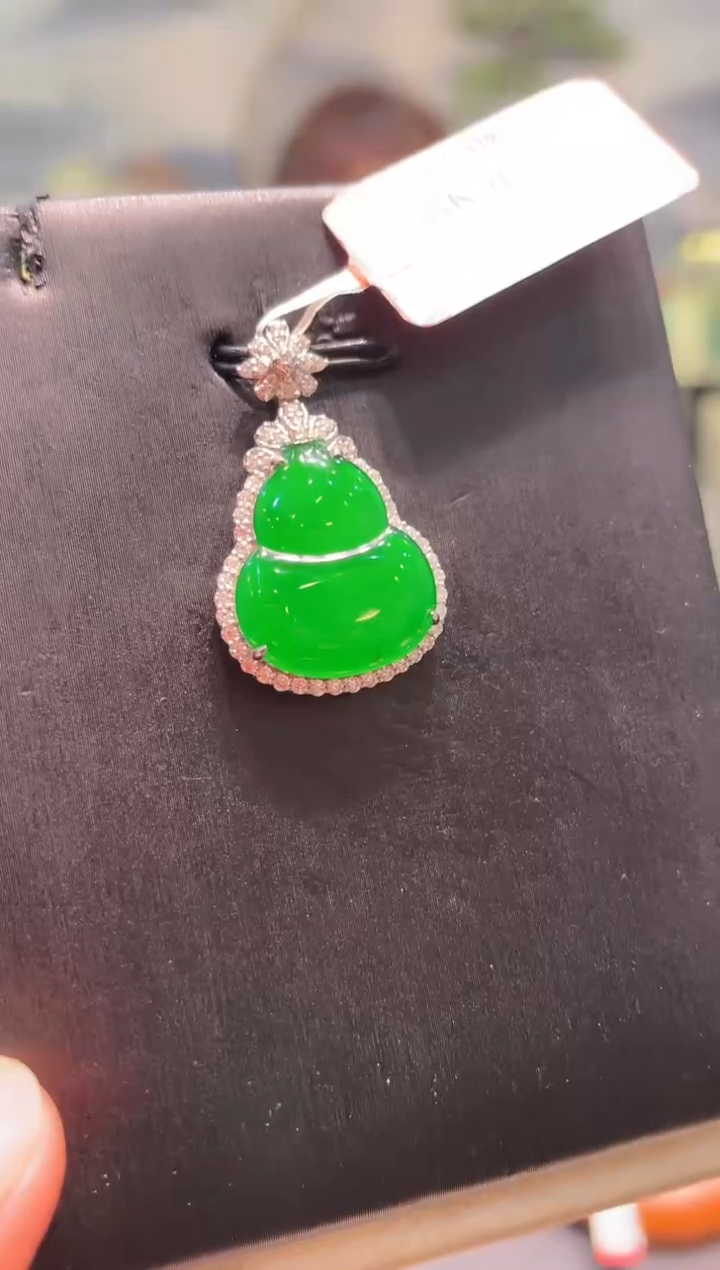 【闪购商品】翡翠颈饰18K金镶嵌A117天然A货翡翠