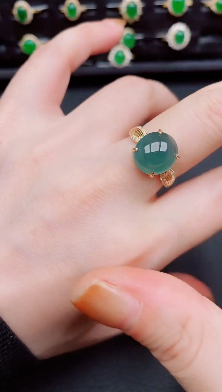 【闪购商品】翡翠戒指银S925镶嵌天然a货翡翠160