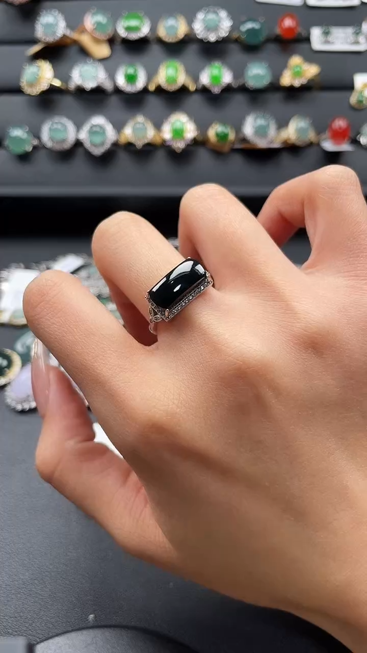 【闪购商品】翡翠戒指银S925镶嵌54765474