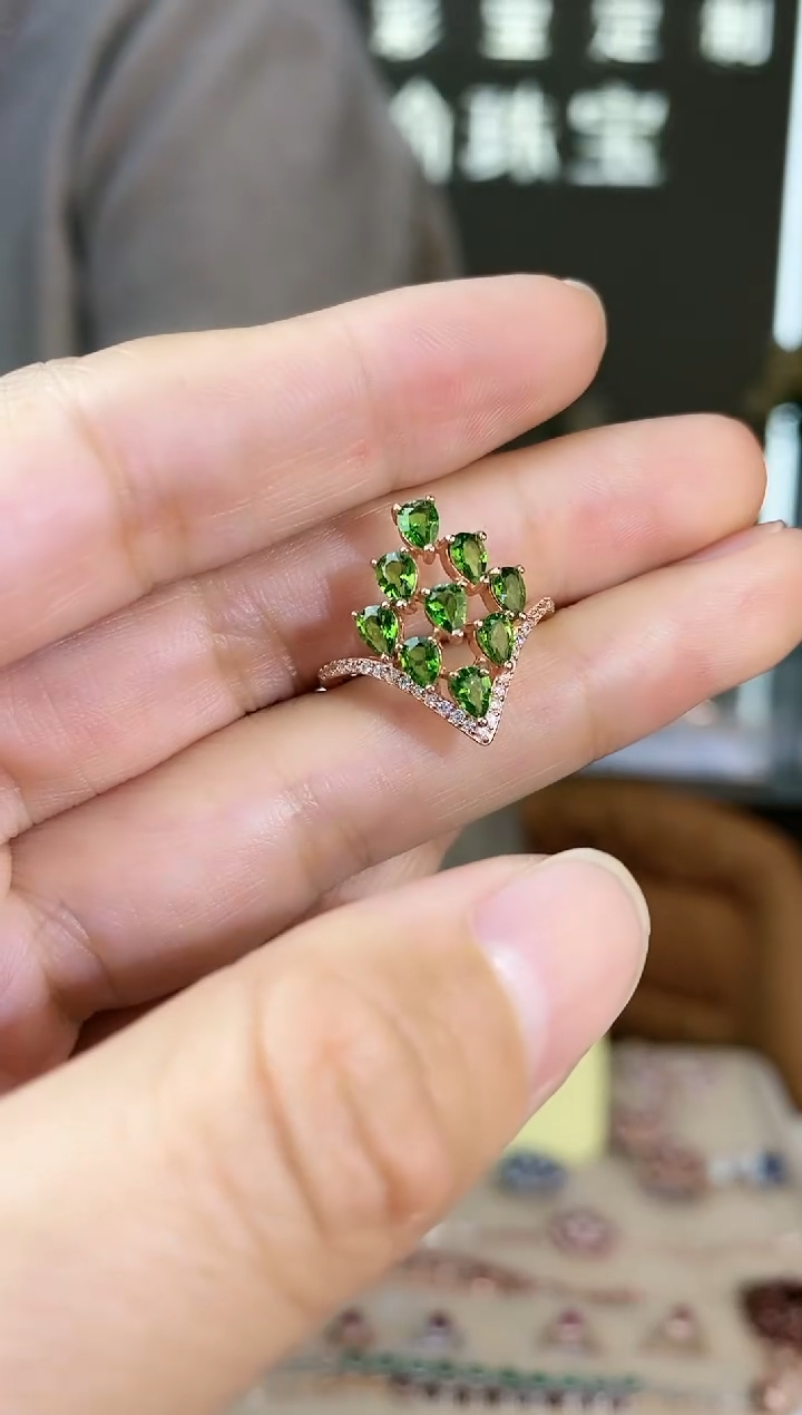 【闪购商品】透辉石手饰银S925镶嵌手饰