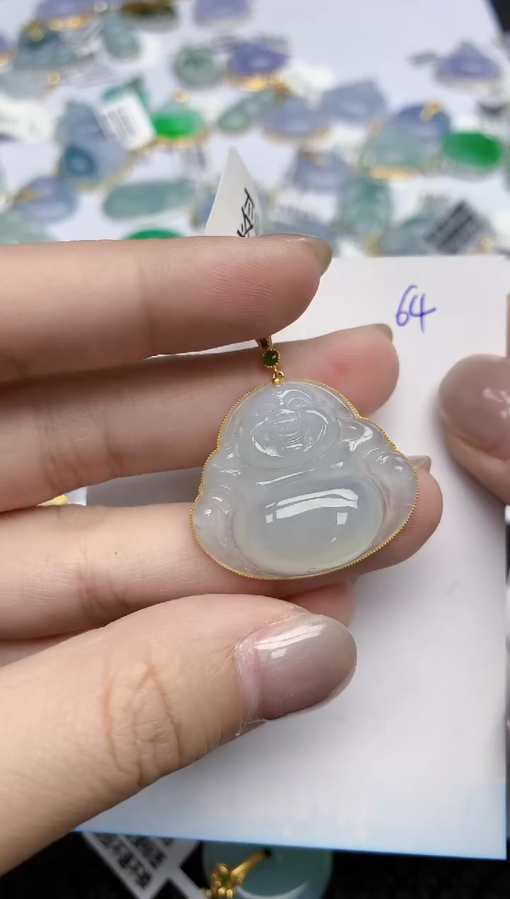 【闪购商品】翡翠颈饰18K金镶嵌天然翡翠A货