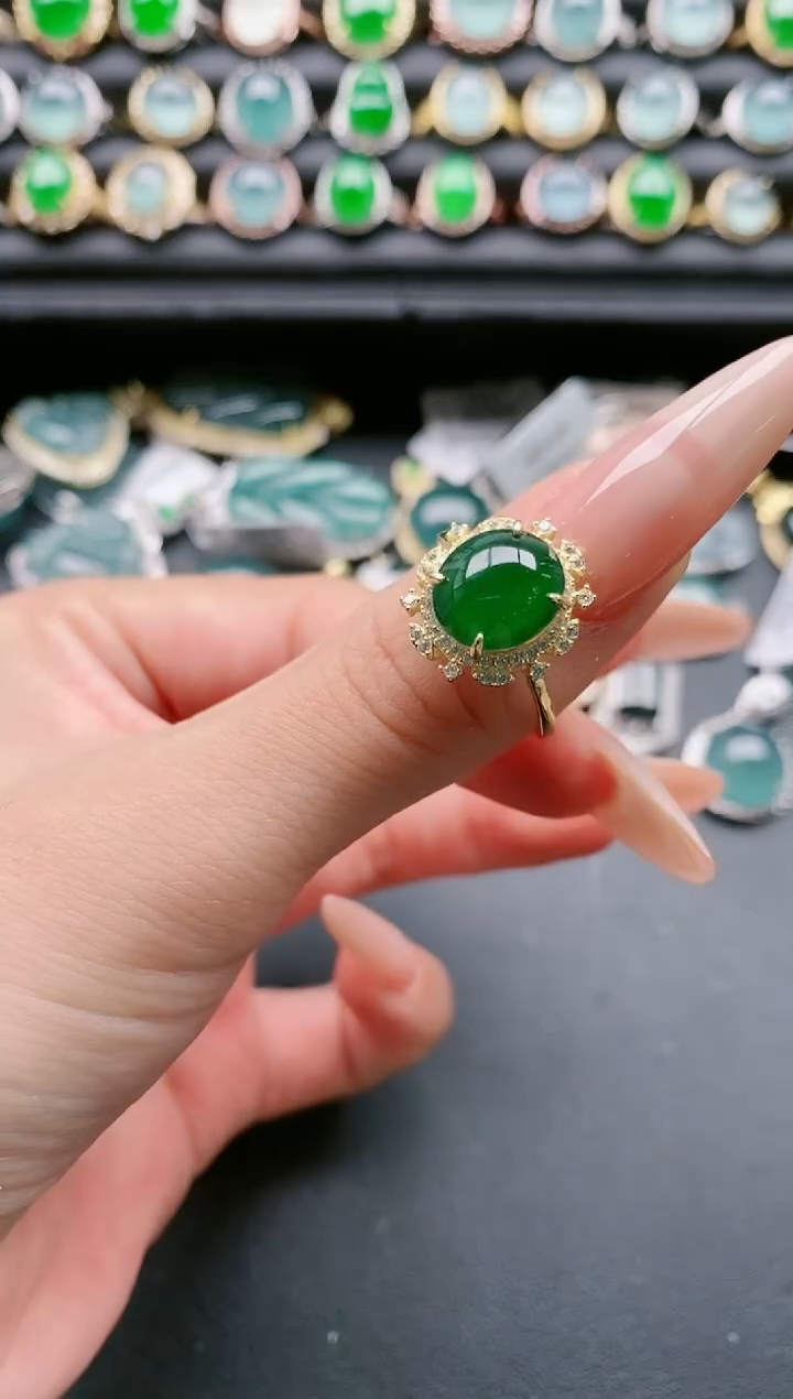 【闪购商品】翡翠戒指银S925镶嵌1111111