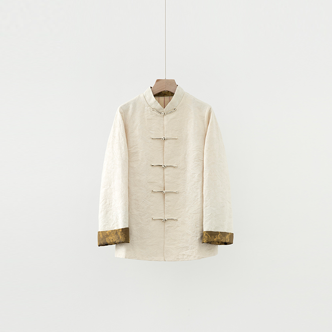 新中式提花立领气质盘扣25春外套MF5A1704