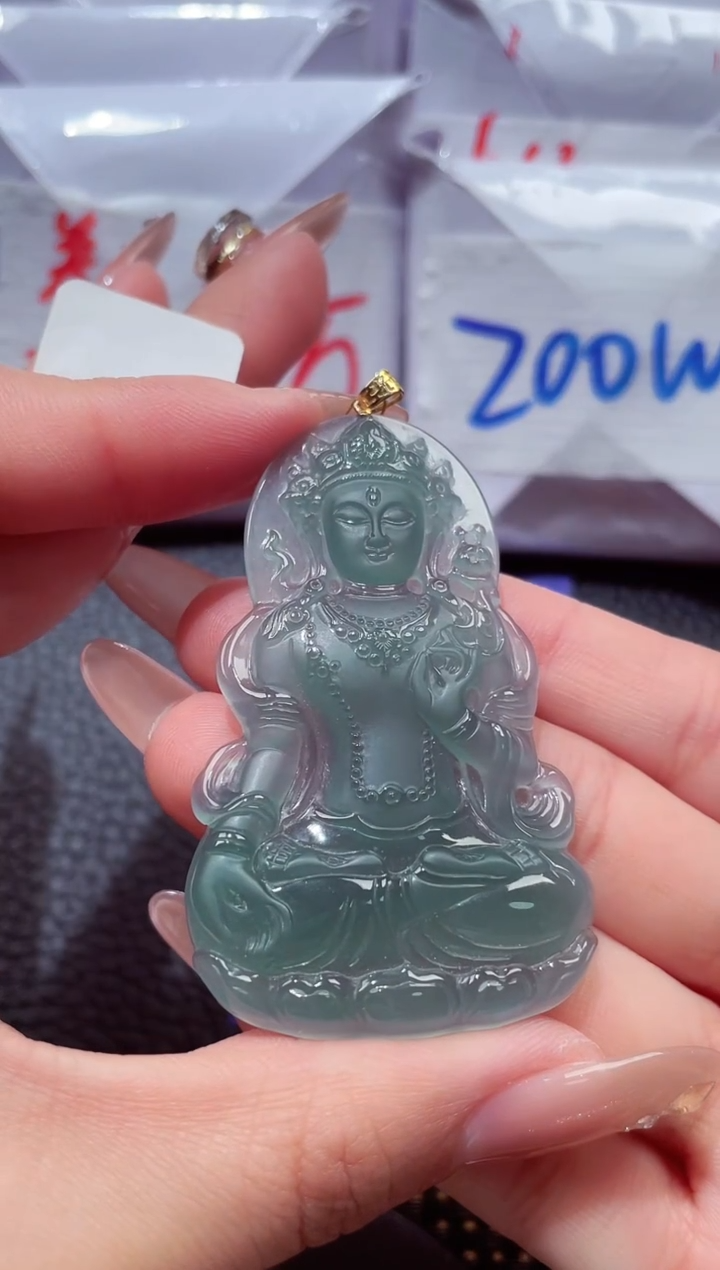 颈饰18K金镶嵌翡翠294