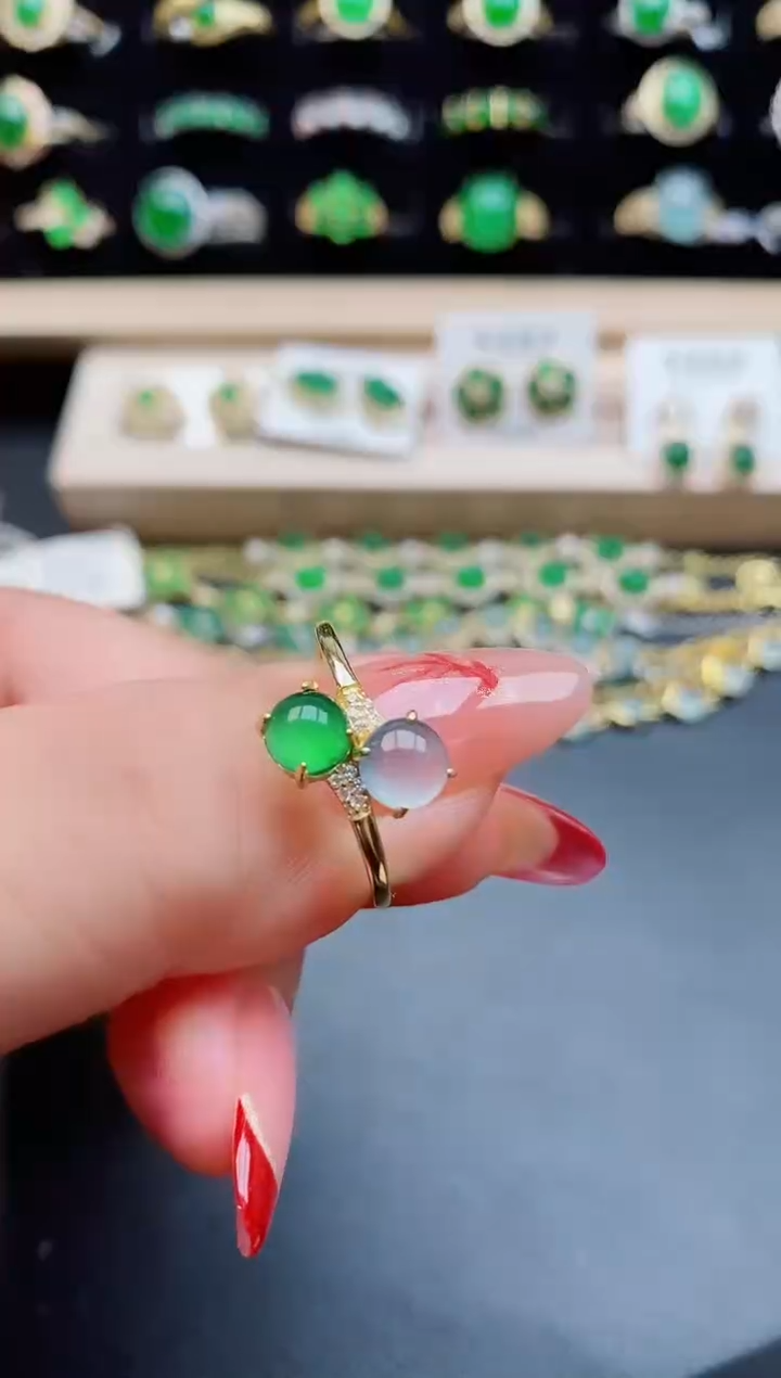 【闪购商品】翡翠戒指银S925镶嵌5080550