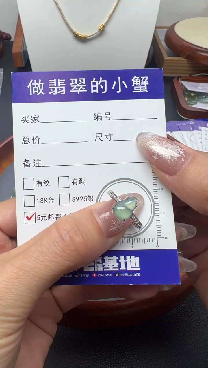 颈饰银S925镶嵌翡翠（8号）纯天然A货缅甸翡翠 