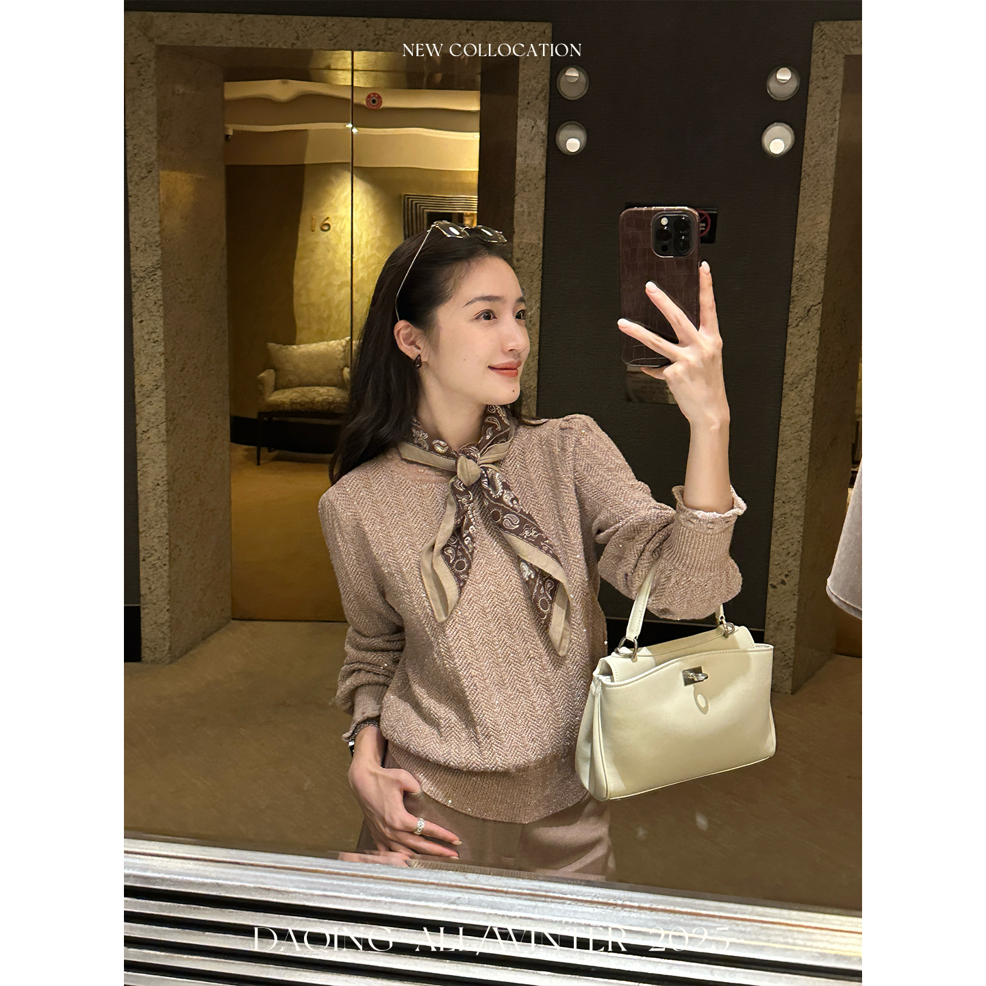 许大晴【优雅腔调】超百搭时尚氛围感系气质女丝巾D0A20