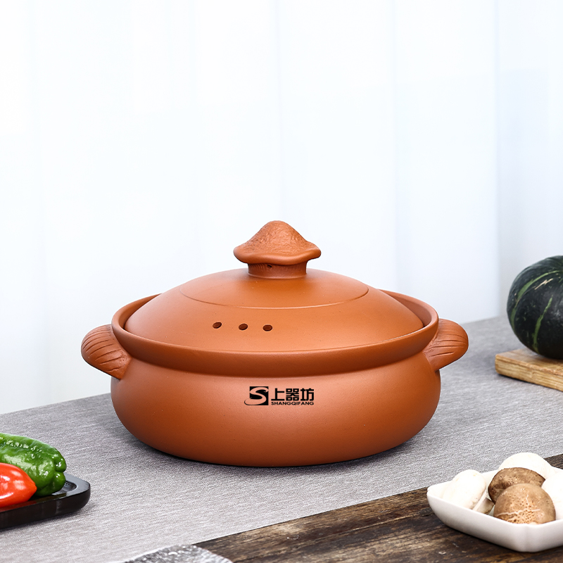 宜兴朱泥紫砂锅明火耐高温电陶炉燃气用无釉无涂层煮粥煲汤炖肉锅