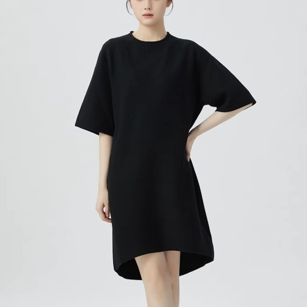 AMASS/阿玛施【新品上新】时尚简约宽松纯色羊毛针织连衣裙5599027