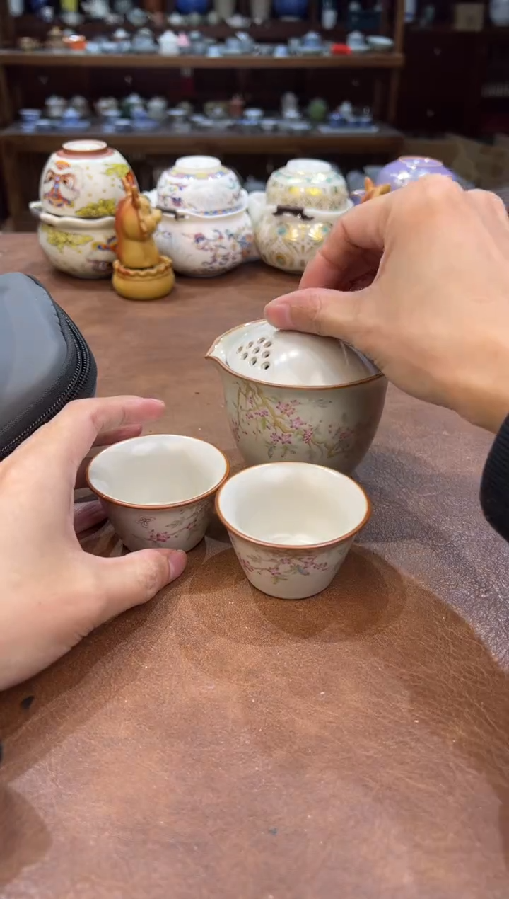 真的很便宜会开片的旅行茶具