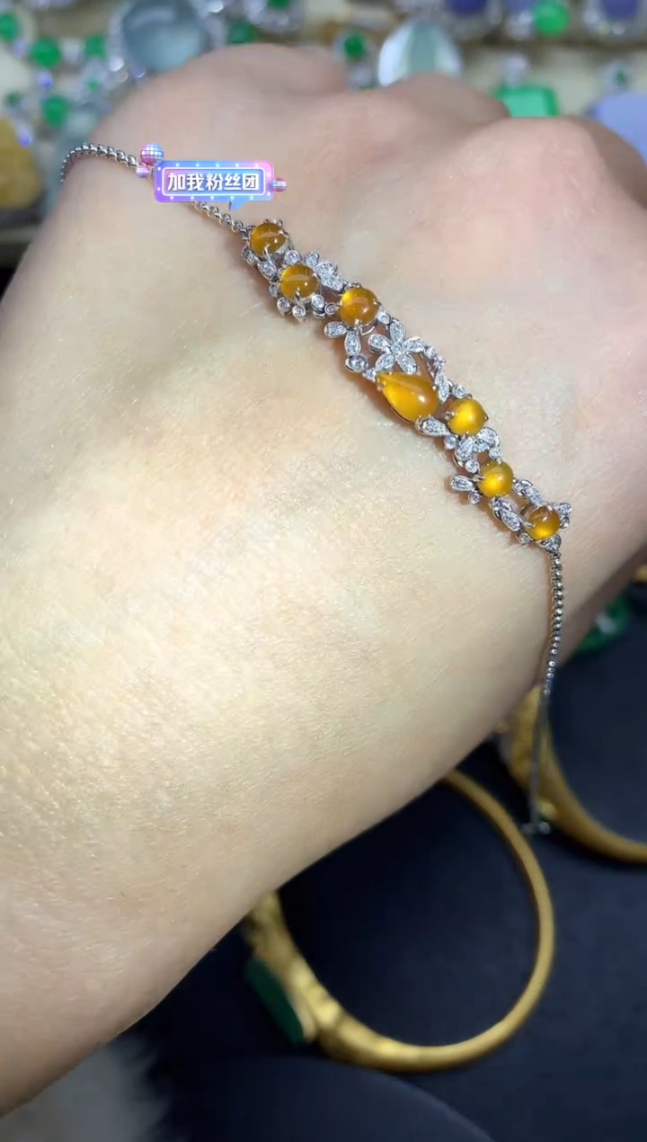 【闪购商品】翡翠手链18K金镶嵌295中国好珍宝