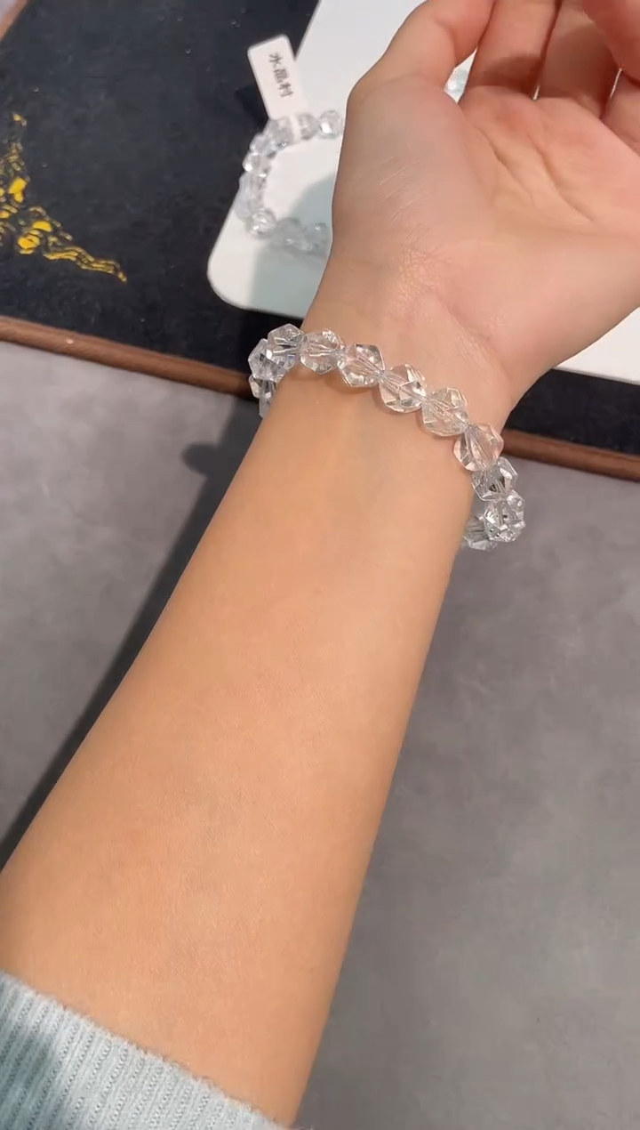 未镶嵌手链水晶1号白水晶星星角切面