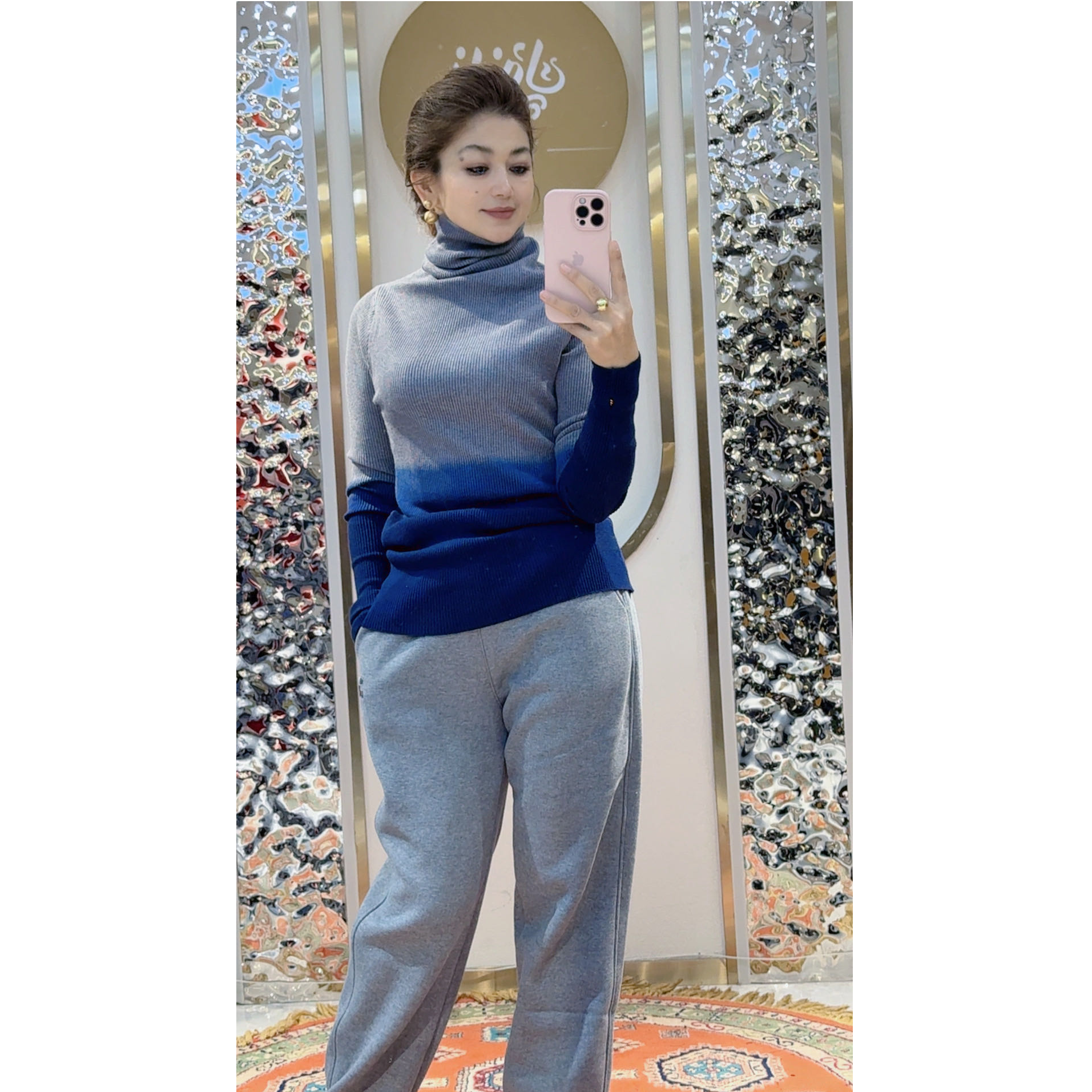 4468针织冬季毛针织衫百搭条纹圆领