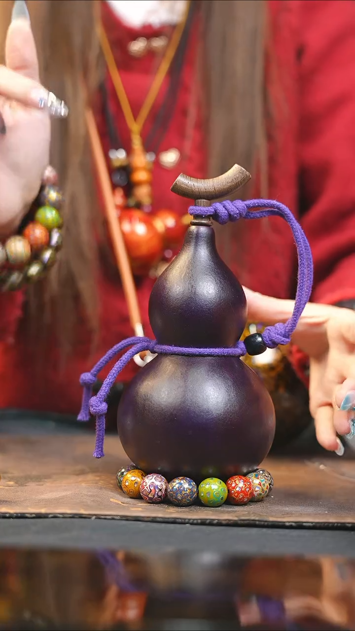 【闪购商品】WQ193大漆酒葫芦不包手串及旋转底座